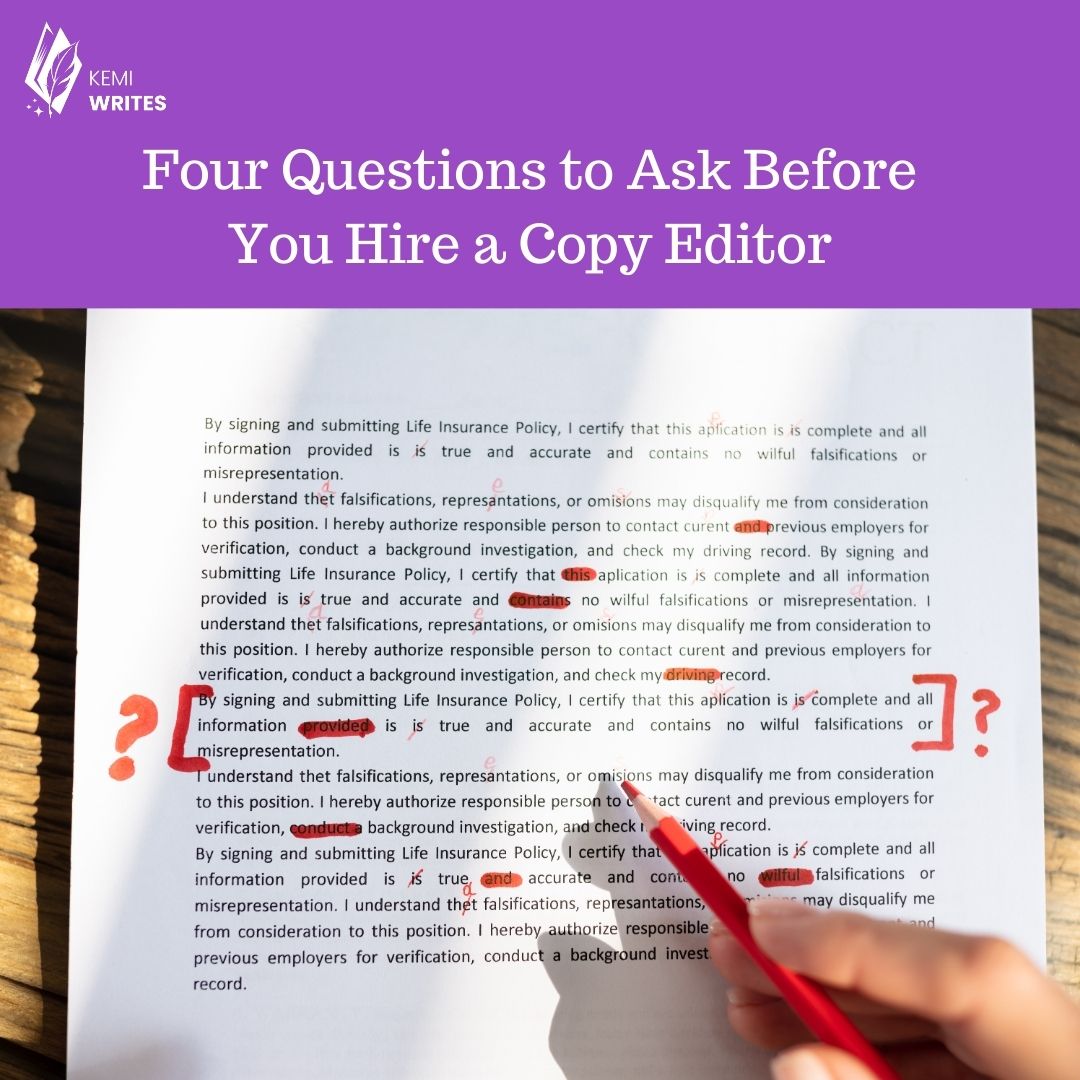 Four questions to ask before you hire a copy editor